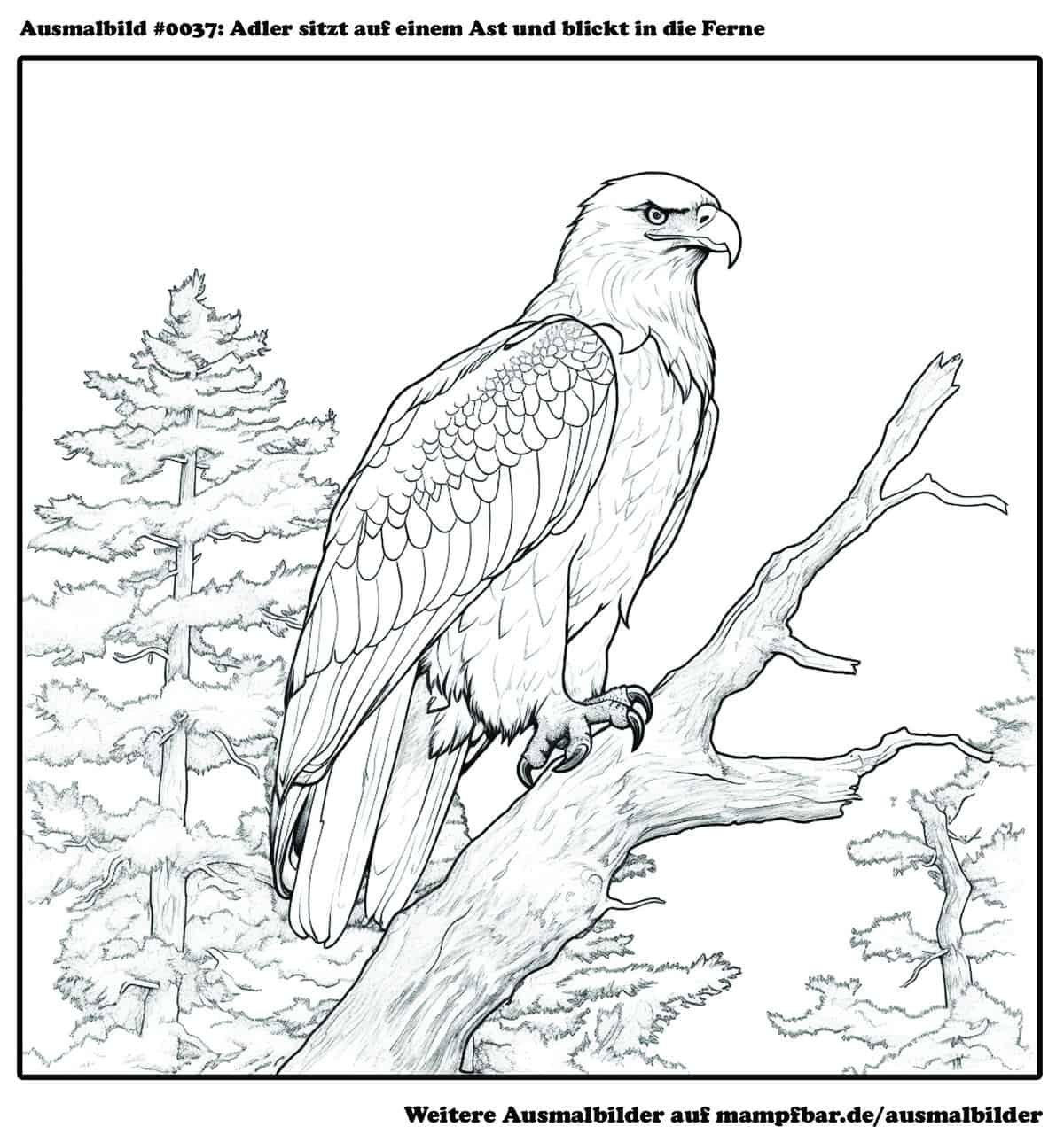 10 schöne Adler-Ausmalbilder zum Ausdrucken | mampfbar