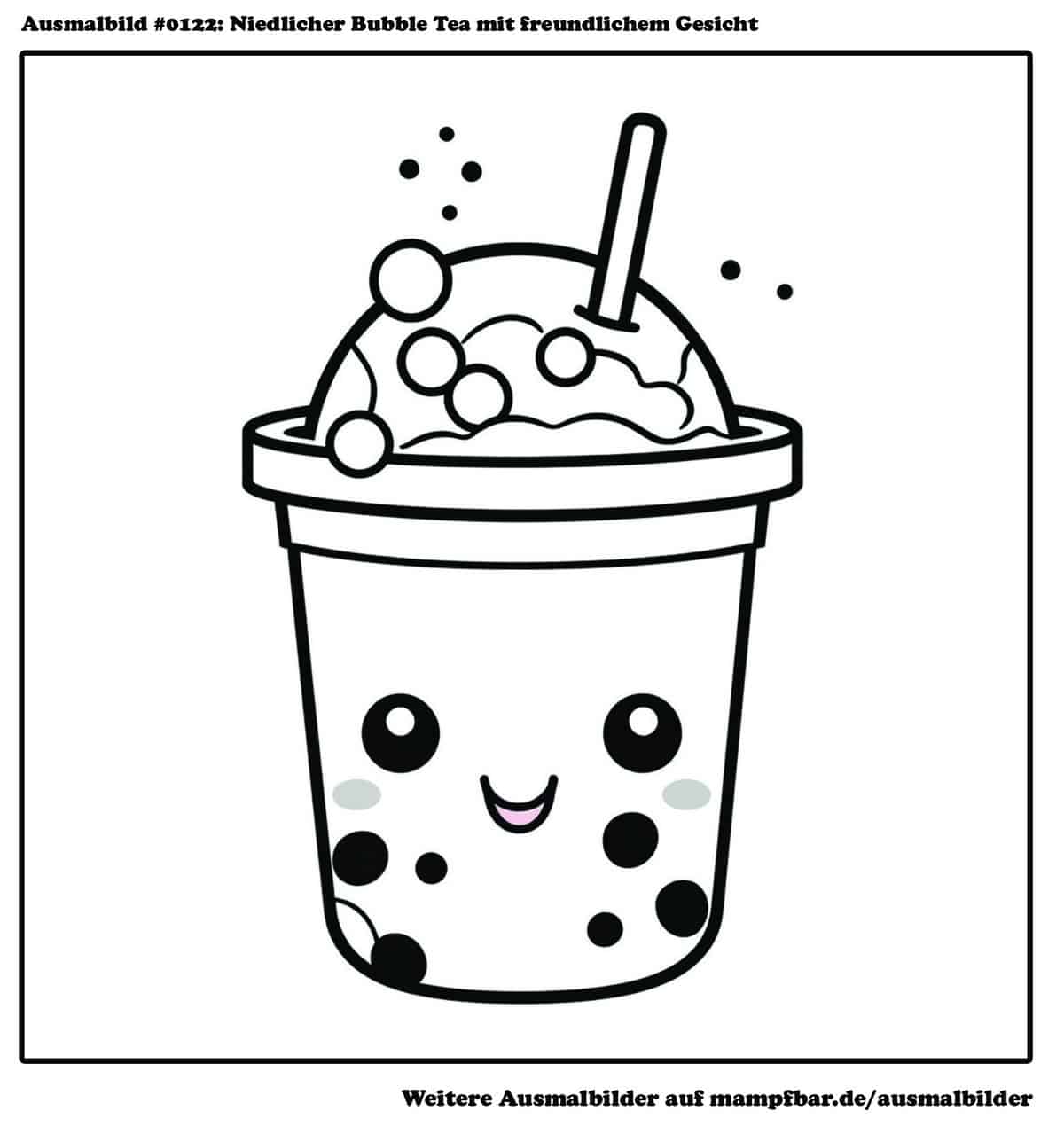 Kawaii Ausmalbilder Bubble Tea: Zeichne deinen eigenen süßen Bubble Tea!