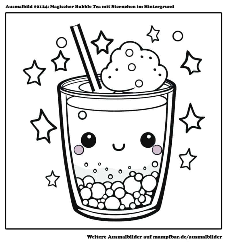 Ausmalbild Bubble Tea