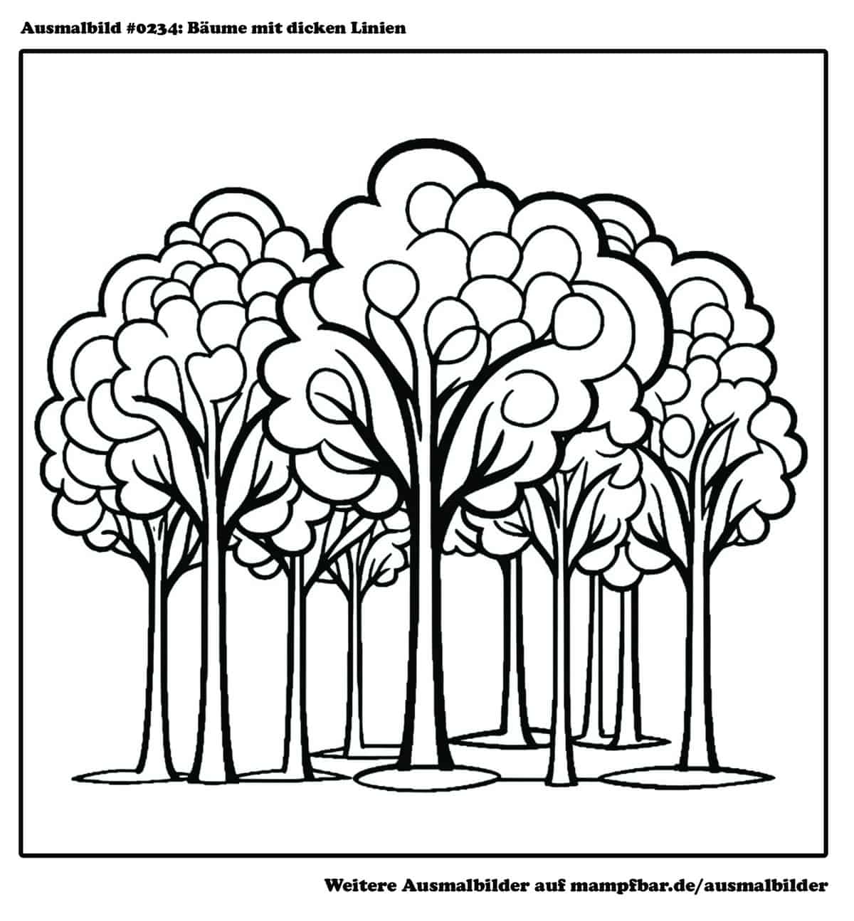  10 schöne Baum-Ausmalbilder zum Ausdrucken 