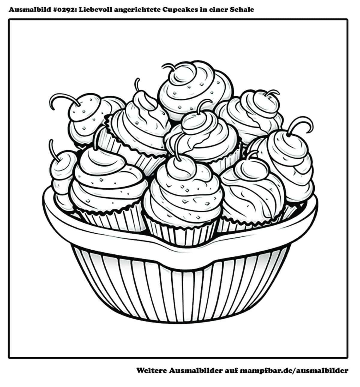 10 schöne Cupcake-Ausmalbilder zum Ausdrucken | mampfbar