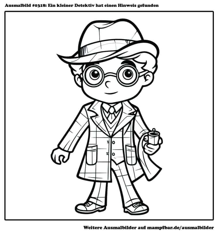 10 schöne Detektiv-Ausmalbilder zum Ausdrucken | mampfbar
