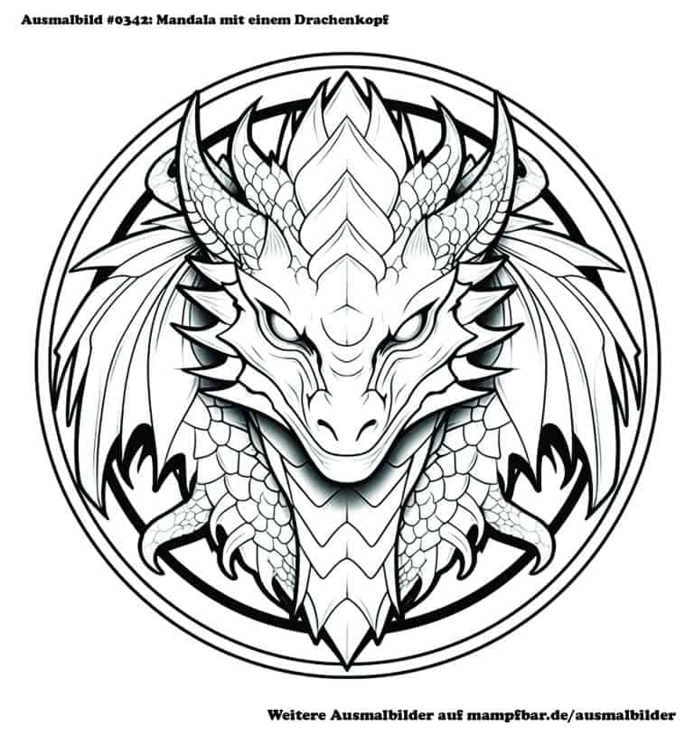 10 schöne Drachen-Ausmalbilder zum Ausdrucken | mampfbar