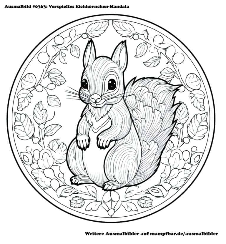 9 schöne Eichhörnchen-Ausmalbilder zum Ausdrucken | mampfbar
