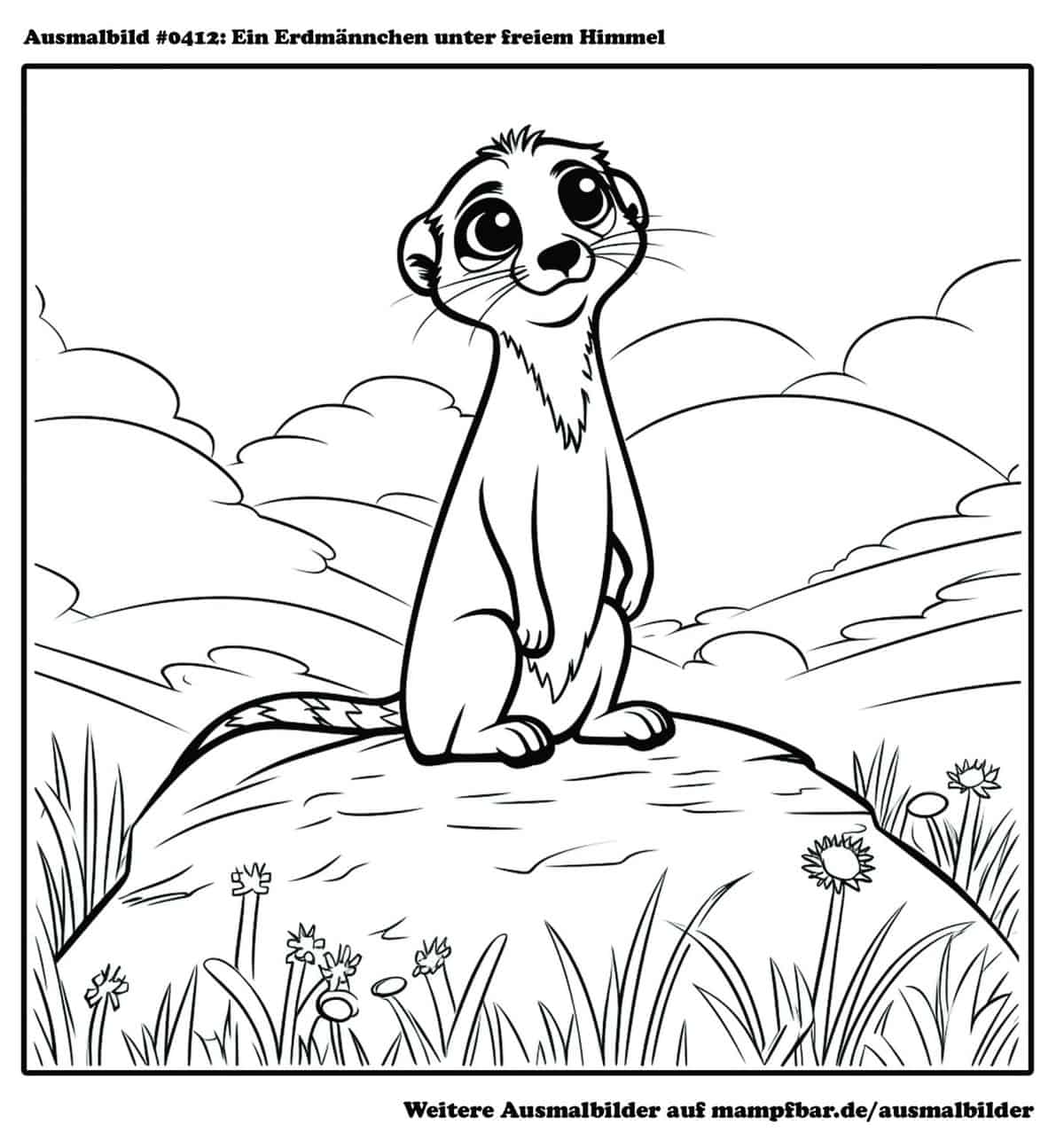 9 schöne Erdmännchen-Ausmalbilder zum Ausdrucken | mampfbar