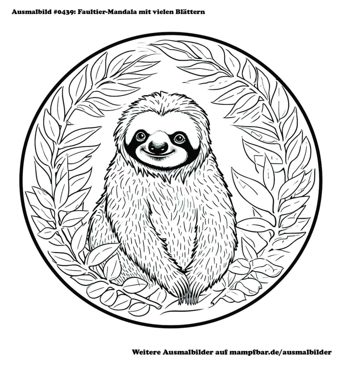 6 schöne Faultier-Ausmalbilder zum Ausdrucken | mampfbar