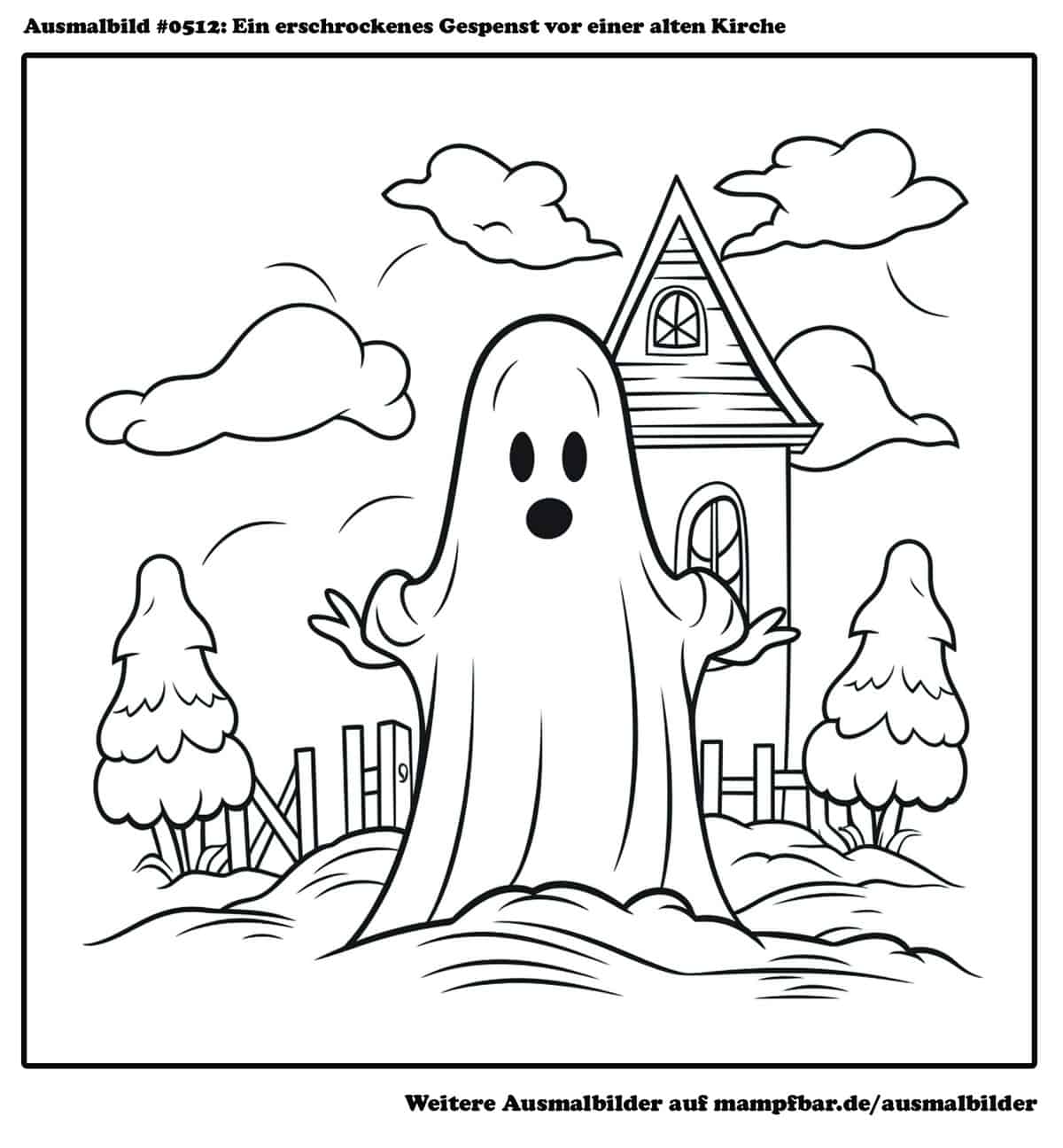  8 gruselige Geister- & Gespenster-Ausmalbilder zum Ausdrucken 