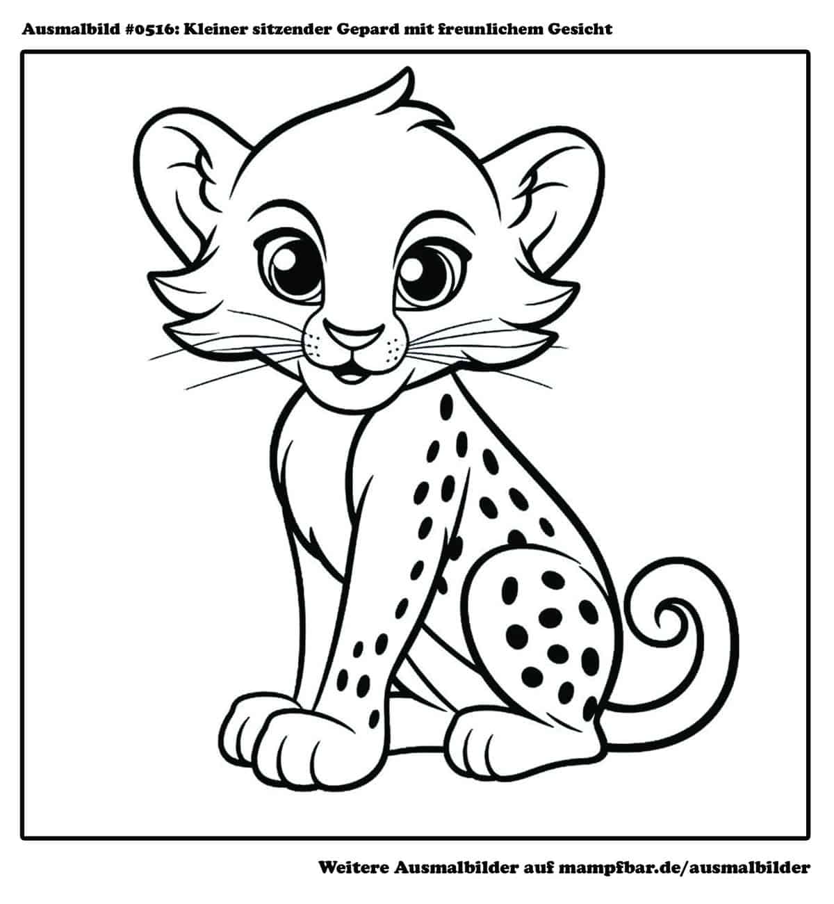 11 schöne Gepard-Ausmalbilder zum Ausdrucken | mampfbar