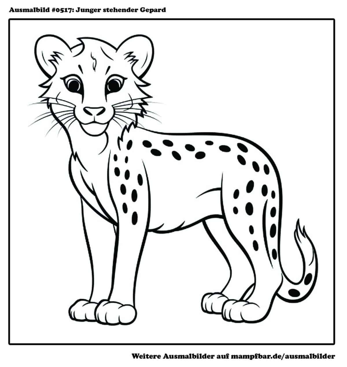 11 schöne Gepard-Ausmalbilder zum Ausdrucken | mampfbar