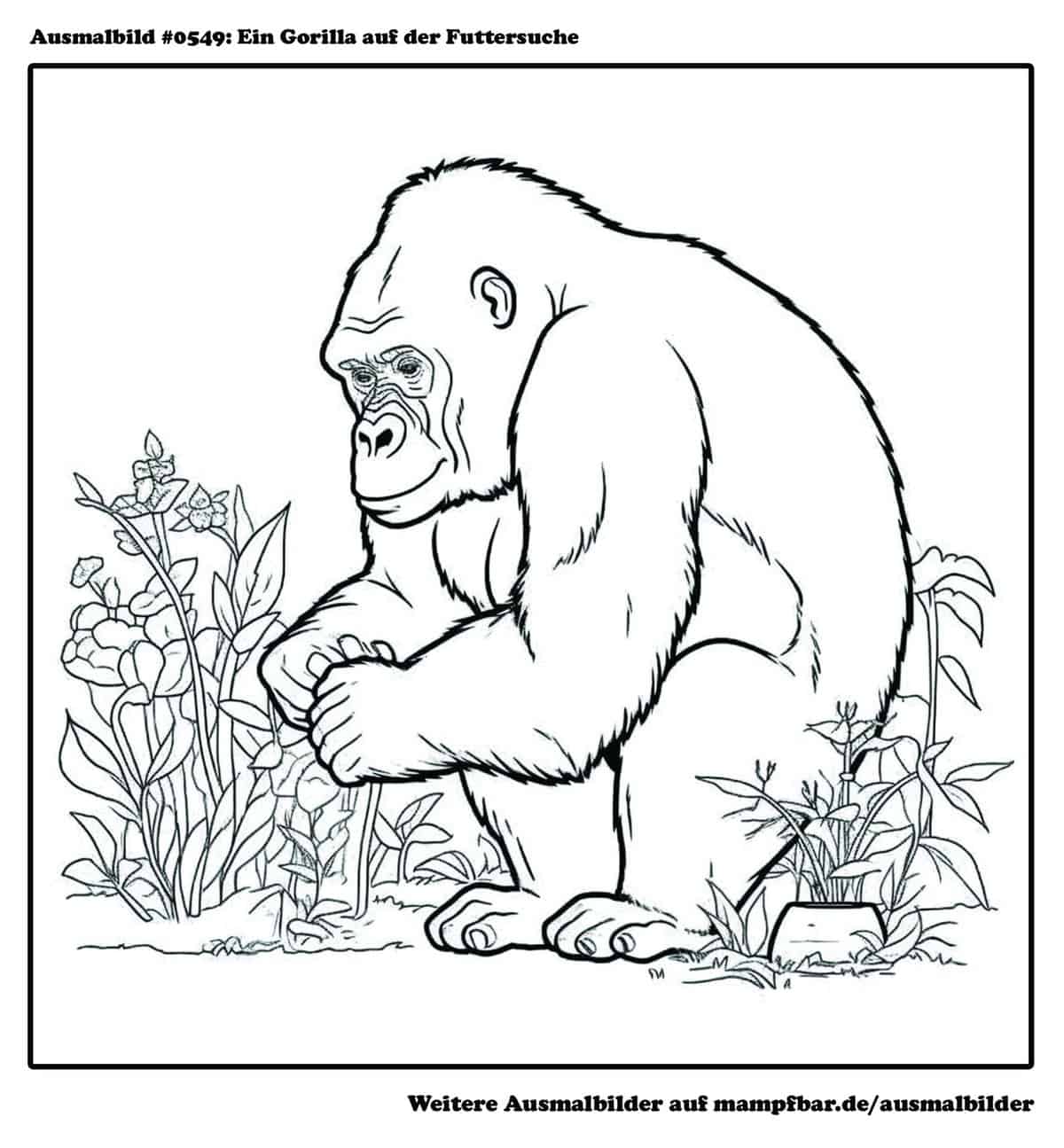 7 schöne Gorilla-Ausmalbilder zum Ausdrucken | mampfbar