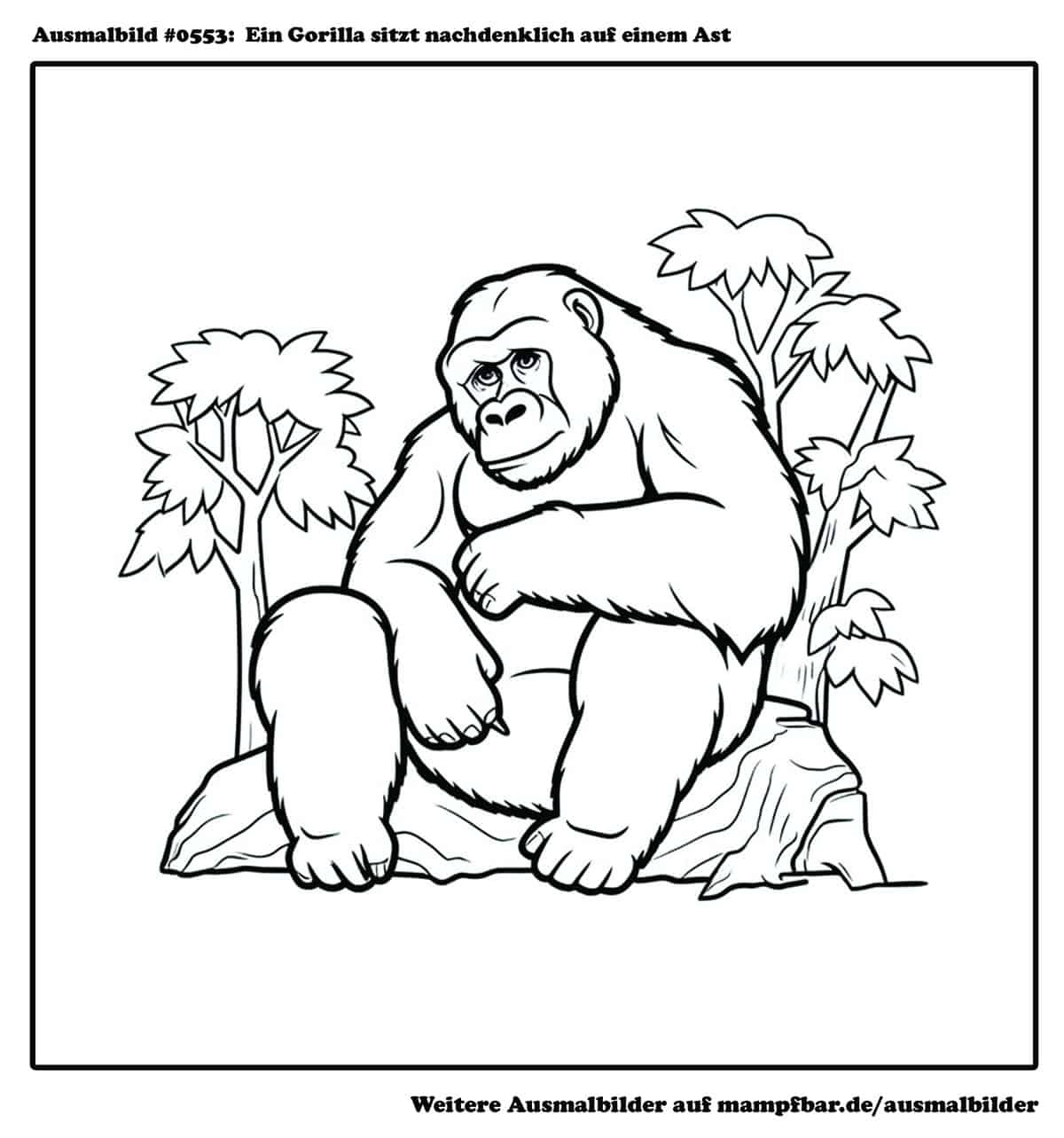 7 schöne Gorilla-Ausmalbilder zum Ausdrucken | mampfbar