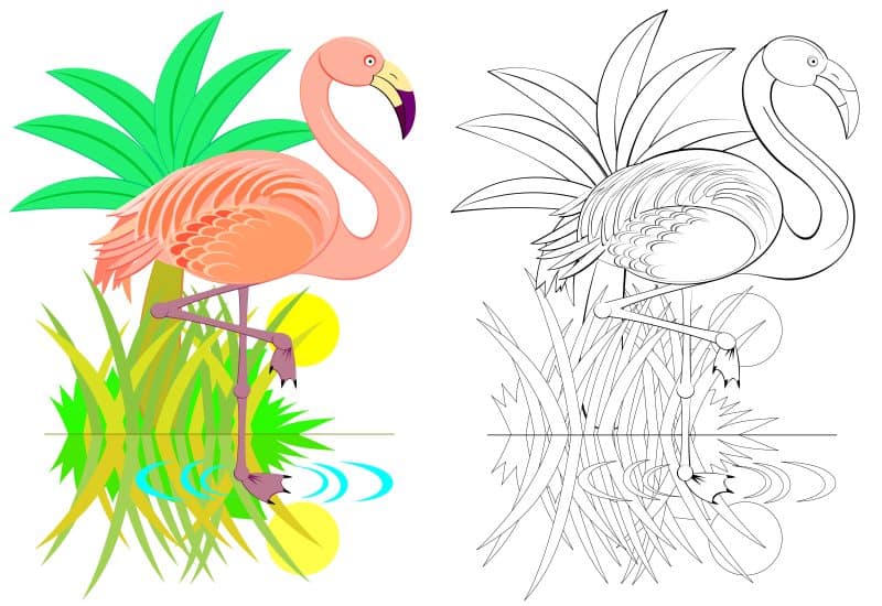 6 schöne Flamingo-Ausmalbilder zum Ausdrucken | mampfbar